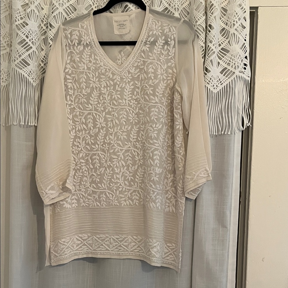Karyn Seo 100% Silk Blouse size Small